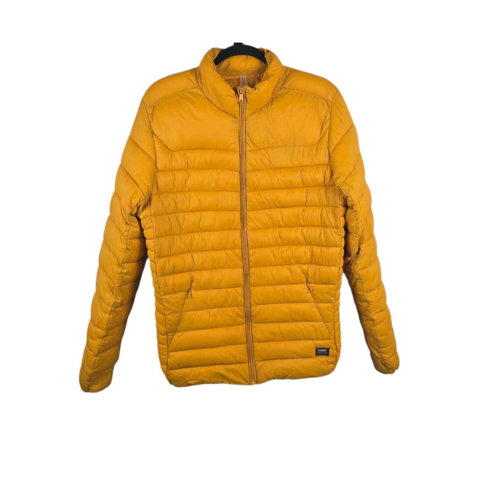 Pull & Bear Men's Join Life Lightweight Puffer Jacket Mustard Size Large